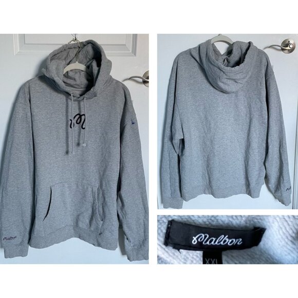 【Malbon Golf】 Script Sweatshirt ★ Malbon Golf Men's Script Logo Sweatshirt Navy Size M hurugi